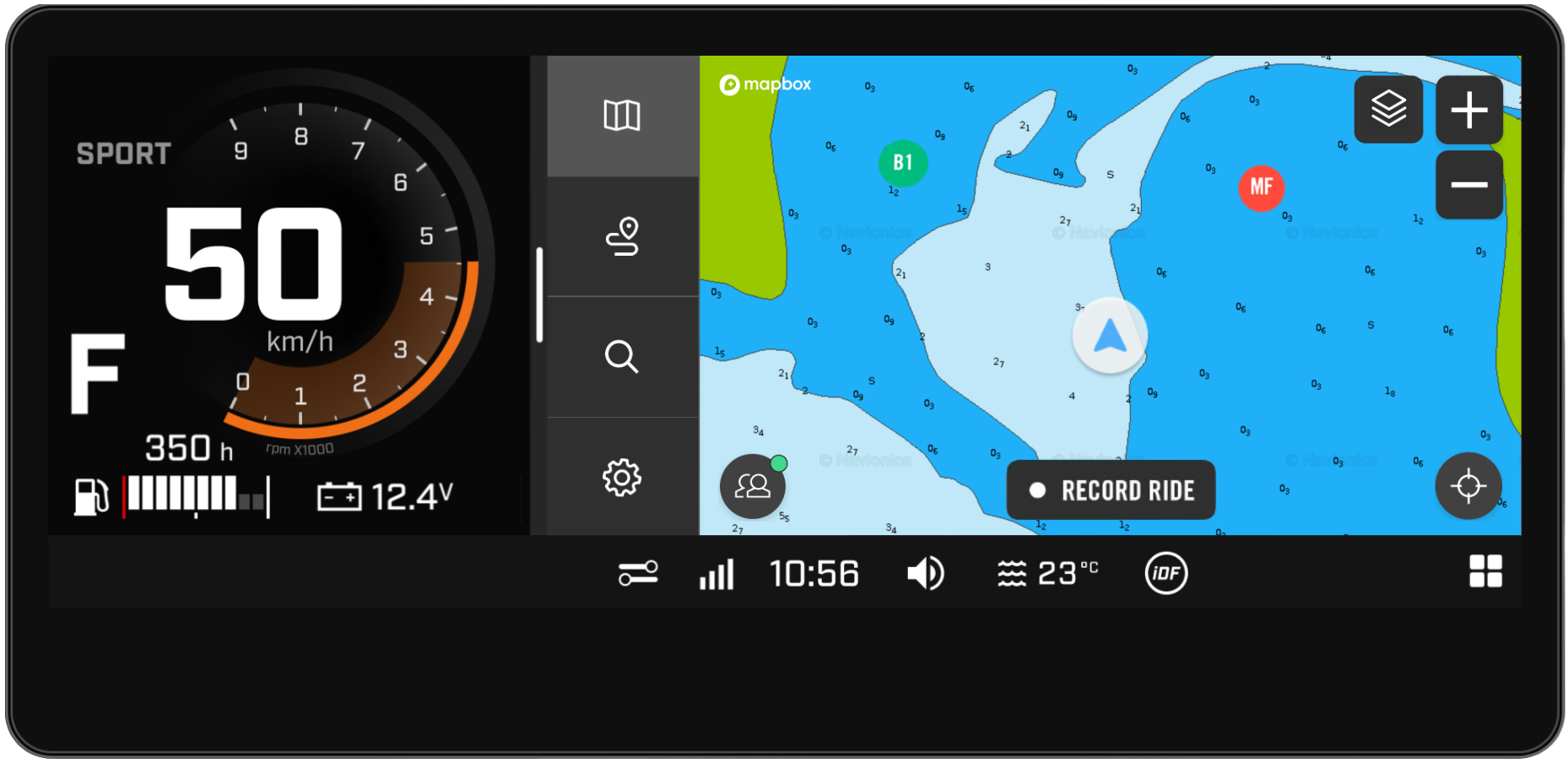 Using the GPS functionalities with the Sea-Doo Switch's touchscreen display
