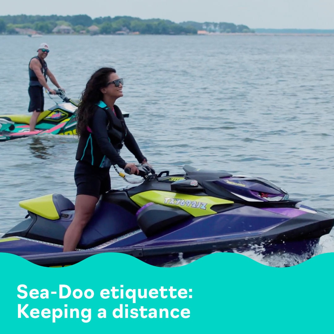 2 people riding their Sea-Doo responsibly