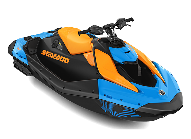 2026 Sea-Doo Spark Trixx Gulfstream Blue / Orange Crush personal watercraft